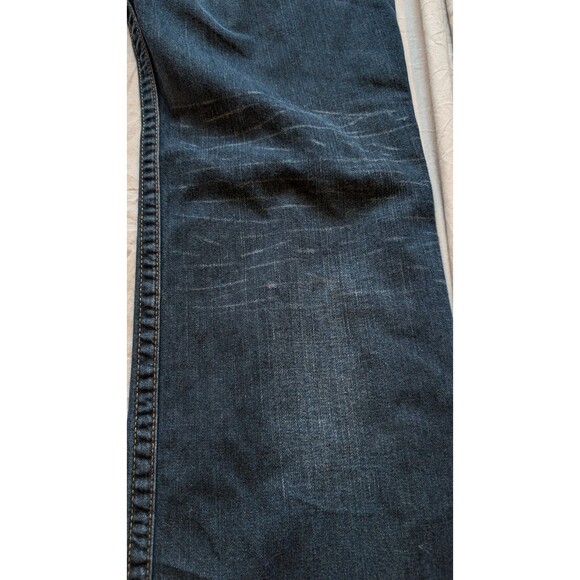 True Religion Men's Blue Jeans Size 40 (41x32) Straight Leg Cut Wide Cuff Denim - Picture 8 of 15